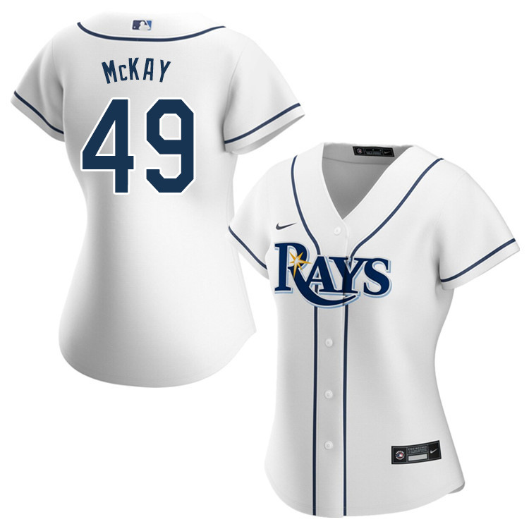 Nike Women #49 Brendan McKay Tampa Bay Rays Baseball Jerseys Sale-White